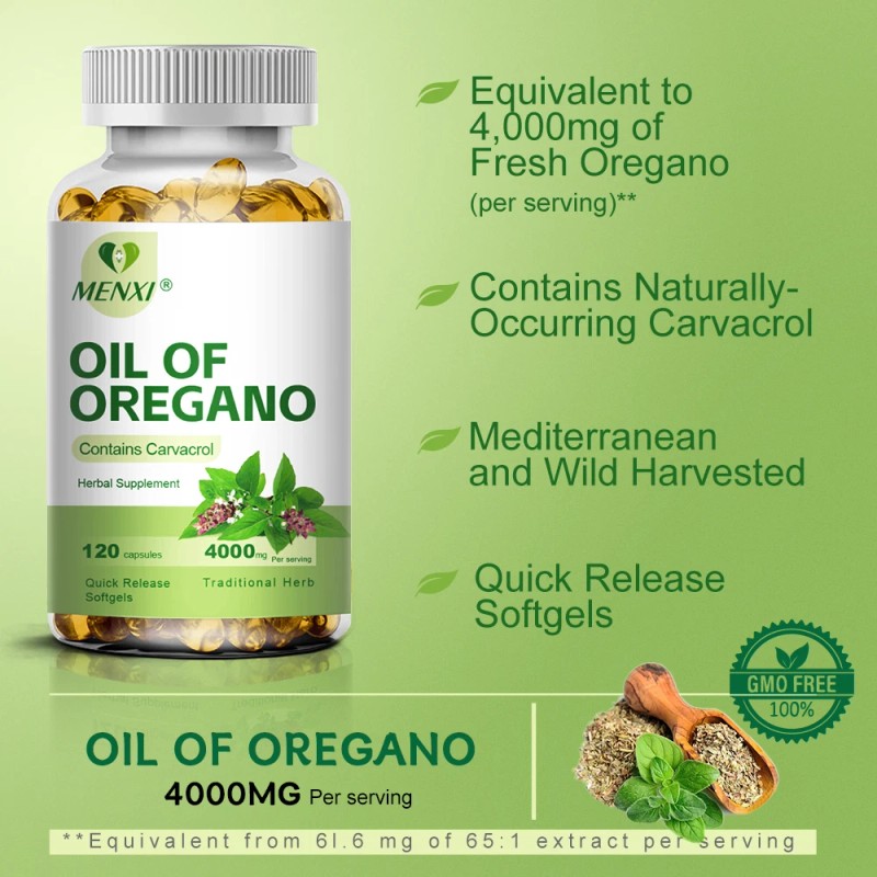 Oregano Oil Capsules - Natural Antibacterial & Immune Defense Boost