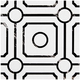 Retro Self Adhesive 12-Inch Vinyl Floor Tiles, 20 Tiles - 12" x 12", Carrera Pattern - Peel & Stick, DIY Flooring for Kitchen, Dining Room, Bedrooms & Bathrooms by Achim Home Decor