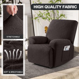Timeles Recliner Covers Extra Wide Recliner Chair Covers Reclining Couch Covers Sofa Slipcovers Stretch Soft Washable (Single-Seater Oversized, Chocolate)
