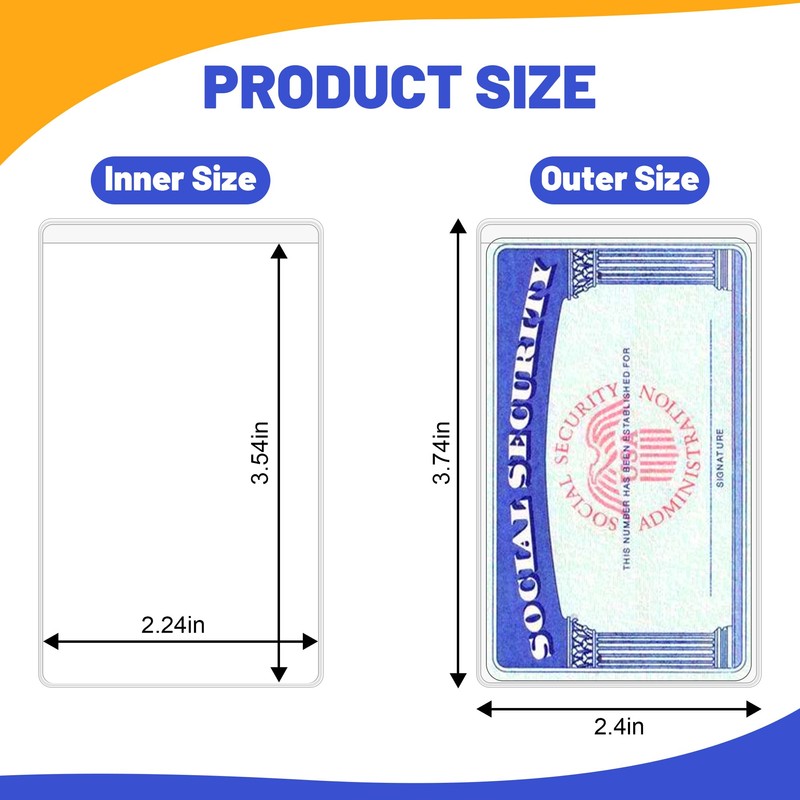 10 PCS Social Security Card Protector Sleeves,31 Mil Soft Clean