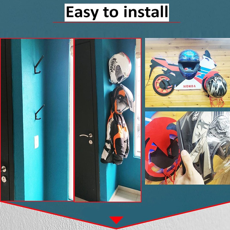 AUXPhome 2 Pack Motorcycle Helmet Hook Multi-Purpose Jacket Hanger Keys