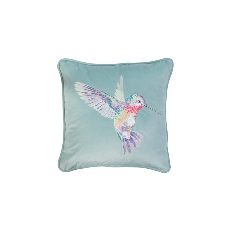 Wrendale Designs By Hannah Dale "Wisteria Wishes" Hummingbird Embroidered Cushion