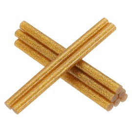 PATIKIL 4x0.27 Inch Glitter Hot Glue Sticks, 8 Pcs Hot Glue Gun Sticks Mini Hot Melt Adhesive Glue Stick for DIY Art Craft Repairs Festival Decoration, Golden Powder Glue