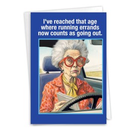 NobleWorks - Funny Birthday Paper Card with 5 x 7 Inch Envelope (1 Card) Bday Errands C10836BDG