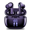 Wireless Noise Cancelling Earbuds with Microphone and LED Light, Purple