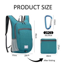 CYNOSURETECH 1 Piece Backpack And 2 Pieces Outdoor Carabiners, Foldable Backpack, Portable Backpack, Outdoor Sports Backpack, Waterproof Backpack