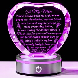 Gifts for Mom from Daughter Son, Birthday Gift for Moms, Crystal Plaque Keepsakes Desk Decor, Great Mother Presents Ideas for Mother's Day Christmas Thanksgiving Valentines Gifts for Mommy Mama