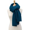 FosterNatur, Women's / Men's Scarf Thick Rib 100% Wool, petrol