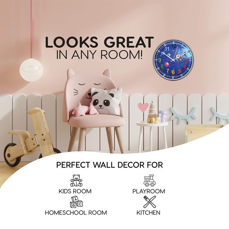 Kiddus Children's Wall Clock Analogue Time Teacher with Time Learning
