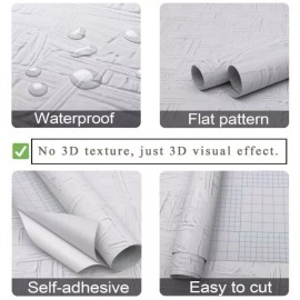 Heroad 15.5" x 32ft Peel & Stick Wallpaper, Cream White Abstract Canvas Self-Adhesive