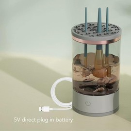 ZJchao Máquina Limpiadora de Brochas de Maquillaje, Máquina Giratoria Limpiadora Automática de Brochas, Cosmética Eléctrica, Limpieza Profunda, Secado Rápido para Herramienta de Brocha