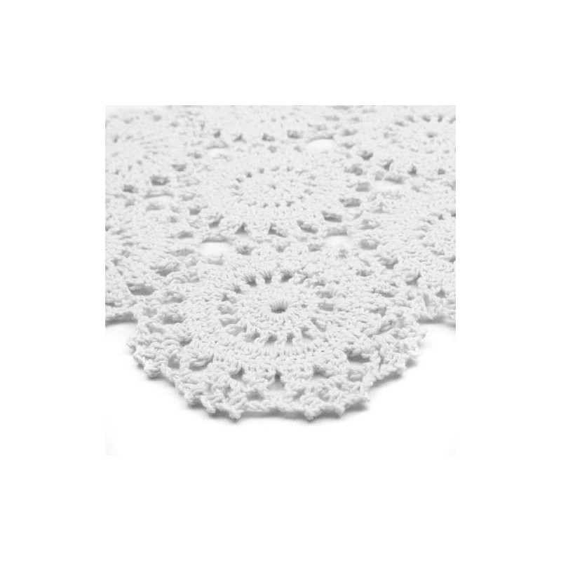 kilofly Crochet Cotton Lace Table Placemats Doilies Pack, 4pc, White,