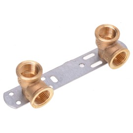 Aqbau® Mounting Unit, Mounting Plate, Wall Plate for Bathroom Taps, Water Drinking Water, Brass Metal, Mounting Plate, Water Connection, 1/2 x 1/2 Inch, Spacing Dimensions of 100 mm