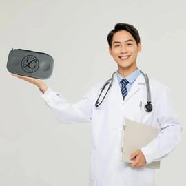 Estuche rígido para estetoscopio, funda protectora area de salud portátil con interior acolchado, ideal para médicos, estudiantes y veterinarios, comp