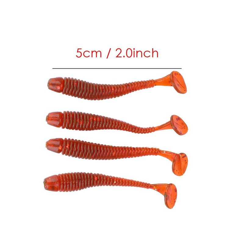Lures, 50PCS Fishing Lures Baits Set,Plastic Soft T-Tail Bait£¬ 9