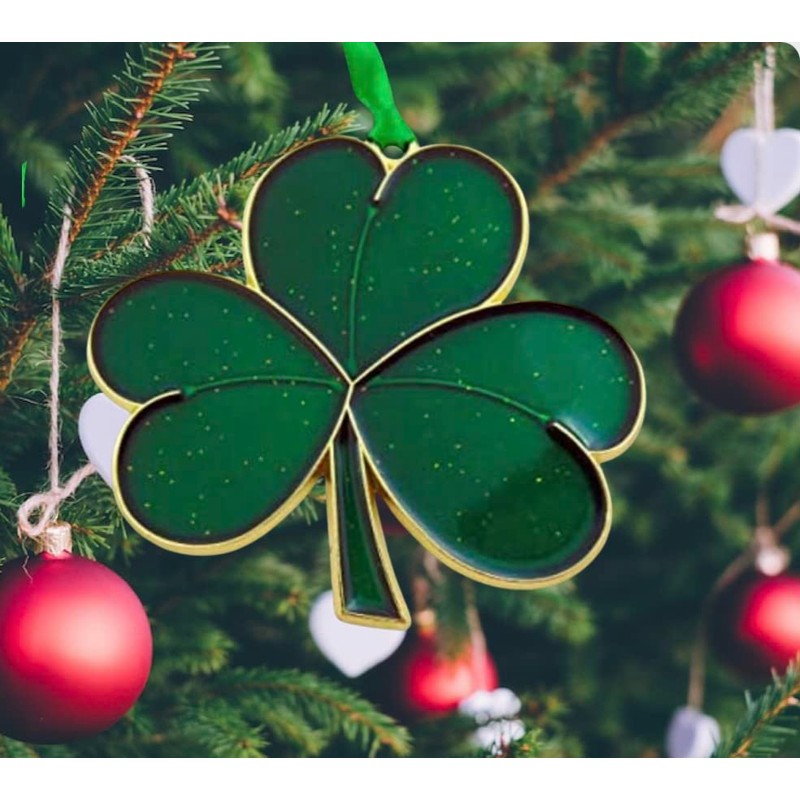 Irish Christmas Ornament Shamrock Symbol of Ireland Tree Decoration, 3