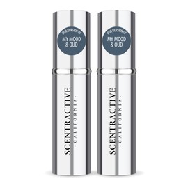 CA Perfume Impression of My Mood & Oud For Men Eau de Parfum Spray Bottle 0.17 Fl Oz/5ml-X2