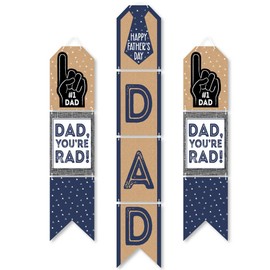 Big Dot of Happiness My Dad is Rad - Hanging Vertical Paper Door Banners - Father’s Day Party Wall Decoration Kit - Indoor Door Decor