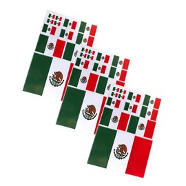 ZPDNURZL 3 Sheets Mexico Flag Stickers 36 Pcs Waterproof Sports Decal in Multiple Sticker
