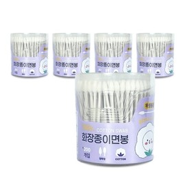 이지앤 화장종이면봉 200P(원통)-5개 원통면봉 멸균면봉 종이면봉 메이크업 고급면봉 Easy& Cotton Swab 200P (Cylinder) - 5 Packs Cylinder Cotton Swabs Sterilized Cotton Swabs Makeup Premium Cotton Swabs