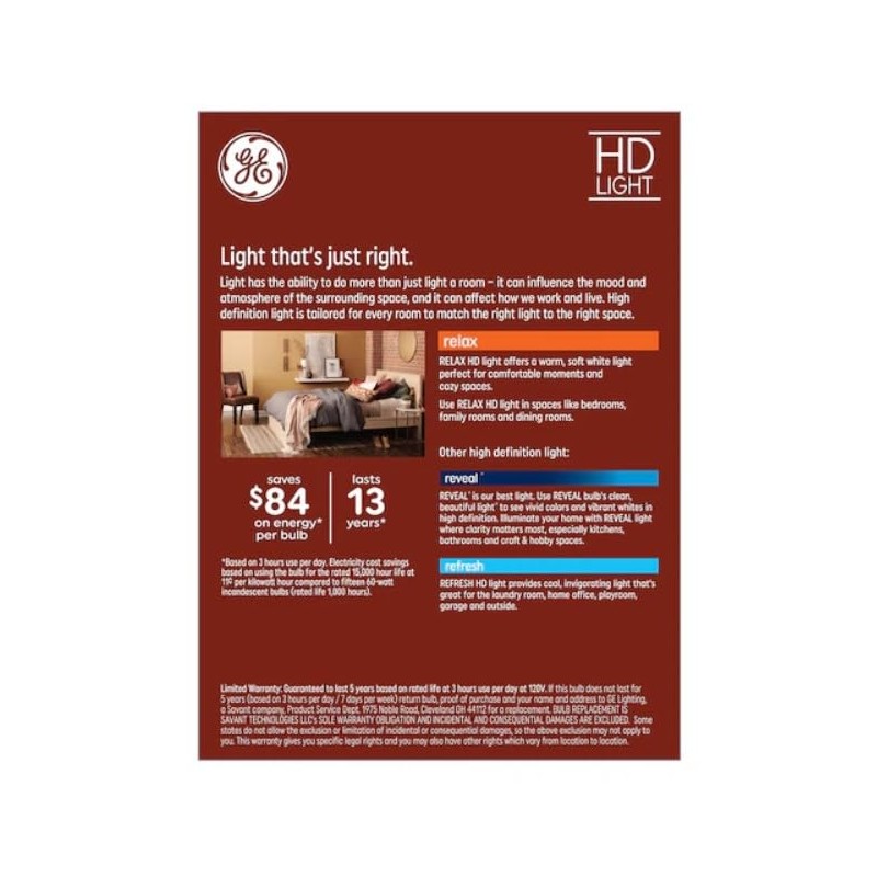 GE Relax 8-Pack A19 60 Watt Equivalent Crystal Clear Soft