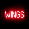 SpellBrite WINGS Sign | Food-Related Sign with Neon Look, Red