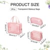 PATIKIL 3 Pcs Clear Makeup Cosmetic Bag, Transparent PVC Travel