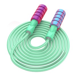 CRHOEIQ Jump Rope for Fitness, Weighted Jumprope for Women Workout, Adjustable Adult Exercise Skipping Rope for Men (Green)