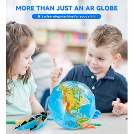 Zgxhga Educational Globe - DIY AR Paper Globe (Globe + App) Interactive AR World Globe | Explore the wonderful planet in AR world & The Structure of The Earth | for Kids 6-13 Years Toy Gifts