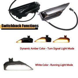 GTINTHEBOX LED White DRL Sequential Amber Turn Signal Lights For 2014-20 Infiniti Q50 Sport