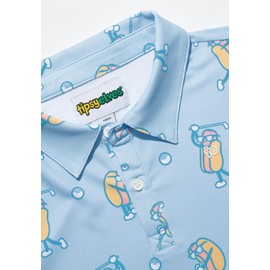 Tipsy Elves Kids and Toddlers Golf Shirts - Athletic Comfort Fit with Quick Dry Material - Youth Funny Blue Sizzlin' Swing Golf Polo Size Medium