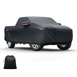 Motoforti Car Cover for Toyota Tundra 210D-PU Outdoor Full Car Cover All Weather Waterproof Windproof Sun Rain Snow Protection with Driver Door Zipper Black Long-Lasting
