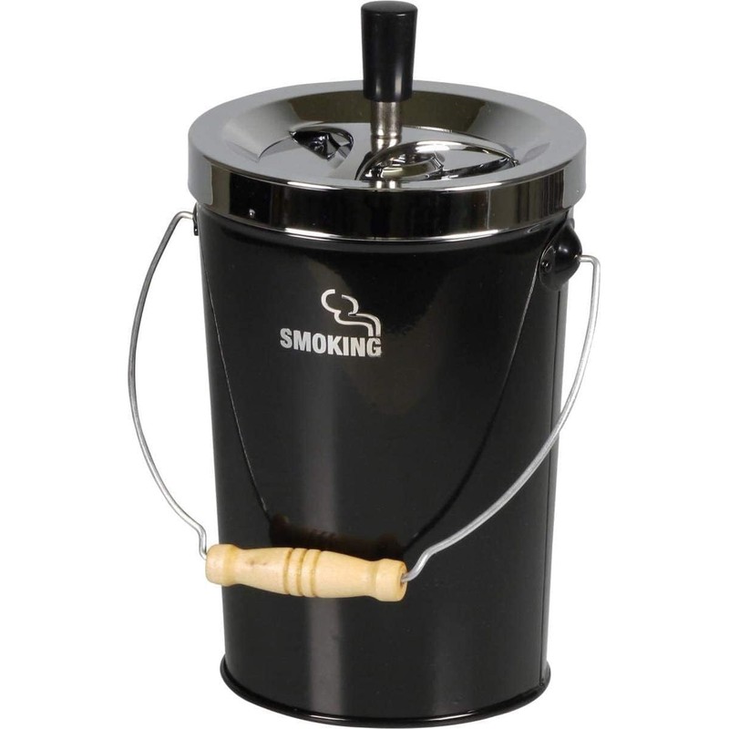 meytrade Extra Large XXL Outdoor Ashtray Rotating Ashtray Metal Black