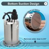 FLUENTPOWER 3/4HP 3300GPH Stainless Steel Submersible Sump Pump Manual Control