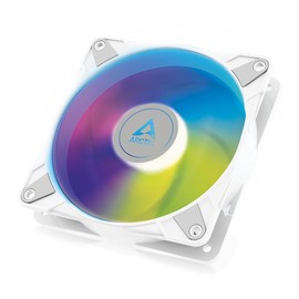 ARCTIC ARCTIC P12 PWM PST A-RGB - PC Fan, 120mm Fan, PC Case Fan, Optimized for static pressure, Semi-passive: 200-2000 rpm (0 rpm <5%), 5V 3 pin ARGB LED, single fan - White