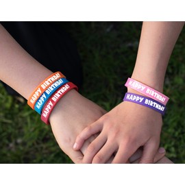 Anderson's Happy Birthday Silicone Wristband Assortment, 25/pkg