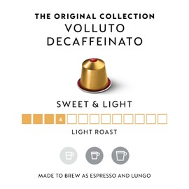 Nespresso Capsules Original Line, Volluto Decaffeinato Mild Roast Coffee, 50 Count Coffee Pods