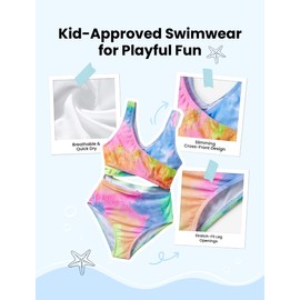 PATPAT Family Outfit Bikini Set, Striped, One-Piece Two-Piece Hawaiian Tropical Beach Bikini & Swimming Trunks, Swimsuits for Mother Daughter, Swimwear Bikini Briefs for Men, Women, Girls, Boys,