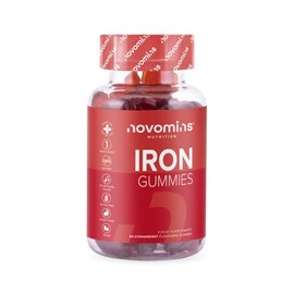 Iron Gummies â Vitamin C - High Strength Iron Supplement for Women and Men â Vegan â 1 Month Supply â Chewable Iron Gummies - Immunity & Energy Supplements for Adults - Made by Novomins