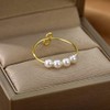 Fidget Ring Ladies Anxiety Ring Movable Pearls Beauty Subtle Adjustable