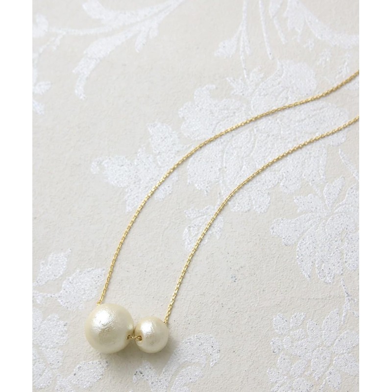 VingTAINE C3130 Double Cotton Pearl Necklace, M, Simple, Cotton