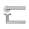 Zoo Mitred Lever Door Handle On Rose Stainless Steel