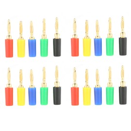 TICFOX Banana Plugs Connector, 20 Pcs/set 2mm Mixed Colors Banana Plug Jack Test Probes Connector Set Brass & Plastic Panel Mount Sockets for Amplifiers