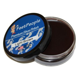 FeetPeople Premium Shoe Polish Wax, Light Brown, 1.625 Ounces, 3 Pack