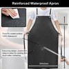 SHEOMERN Waterproof Rubber Apron, 48" XL Anti-Tear Heavy Duty Vinyl