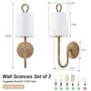 MhyTogn Natural Rattan Wall Sconce Set of 2, with Boho