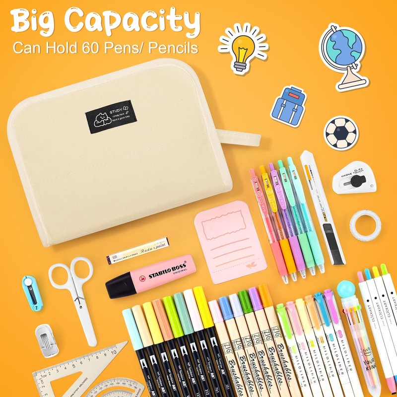 Toplive High Capacity Pencil Case, Large Pencil Pouch Minimalism Pen