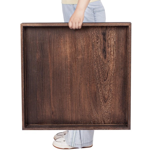 Ottoman Tray for Coffee Table Living Room Wood Serving Tray