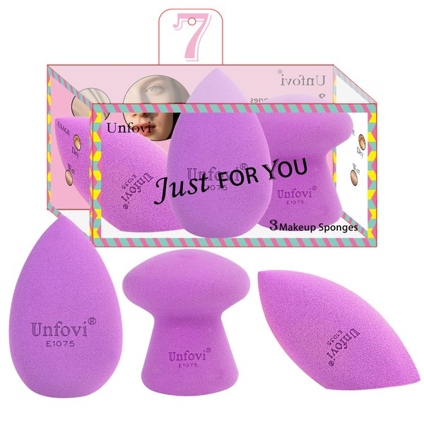 Unfovi 3-Piece Makeup Sponge Set - Latex-Free Blending Sponges for