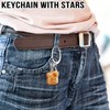 2 Pieces Small Oval Five-pointed Star Cool Key Chains Extra